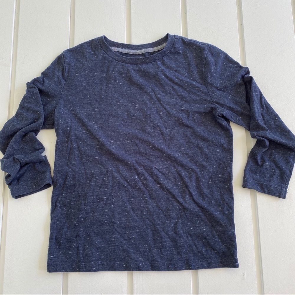 Old Navy Heathered Navy Long Sleeve Tee Top Medium